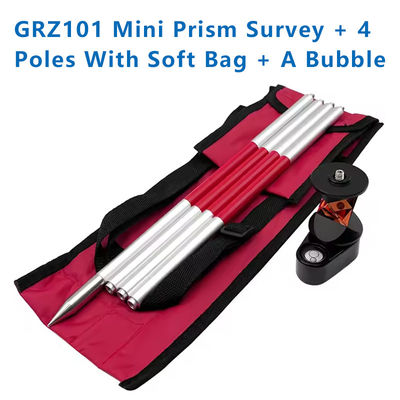 Neues Mini 360-Grad-Prisma für SWISS TYPE Gesamtstation Ersetzen GRZ101 Mini Prisma Survey + 4 Pole mit Weichbeutel + eine Blase