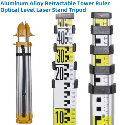 Aluminiumlegierung Teleskop-Turm-Lineal Optisches Nivellierlaser-Stativ-Dreibein für automatisches optisches Nivelliergerät/360-Grad-Nivellierwerkzeug